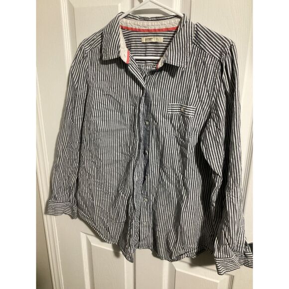 Old Navy Other - Old Navy Men’s Light black/White Vertical-Striped Button-Down Shirt -LG